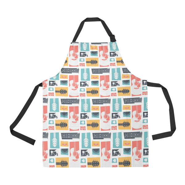 Guitar Pattern Background Adjustable Apron - Yliana
