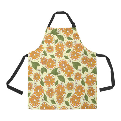 Sliced Orange Leaves  Pattern Adjustable Apron - Yliana