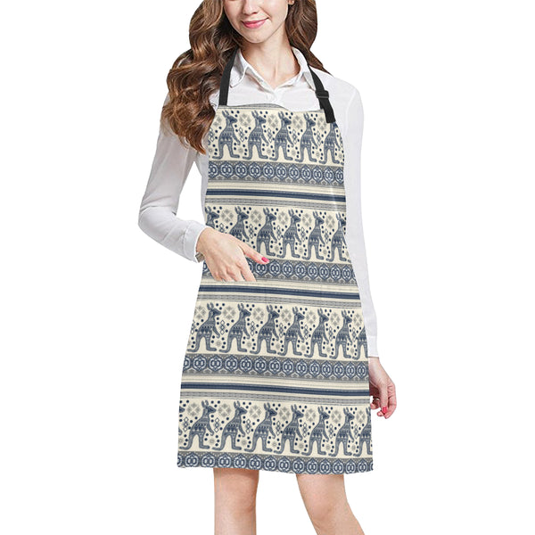 Kangaroo Aboriginal Pattern Ethnic Motifs Adjustable Apron - Yliana