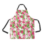 Pink White Tulip Pattern Adjustable Apron - Yliana