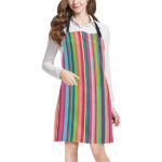 Rainbow Stripe Pattern Adjustable Apron - Yliana