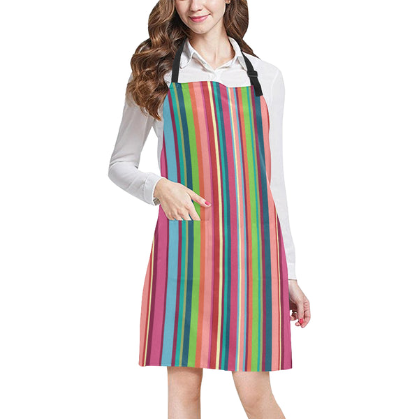 Rainbow Stripe Pattern Adjustable Apron - Yliana