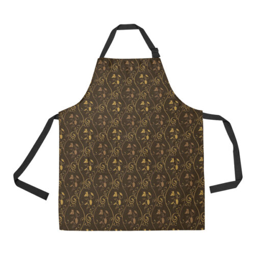 Gold Grape Pattern Adjustable Apron - Yliana
