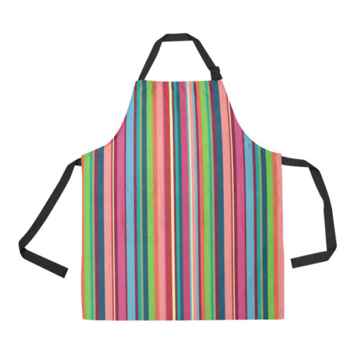 Rainbow Stripe Pattern Adjustable Apron - Yliana