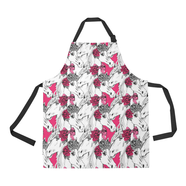 Horse Head Rose Pattern Adjustable Apron - Yliana
