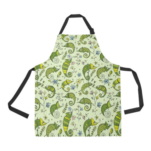 Cute Chameleon Lizard Pattern Adjustable Apron - Yliana