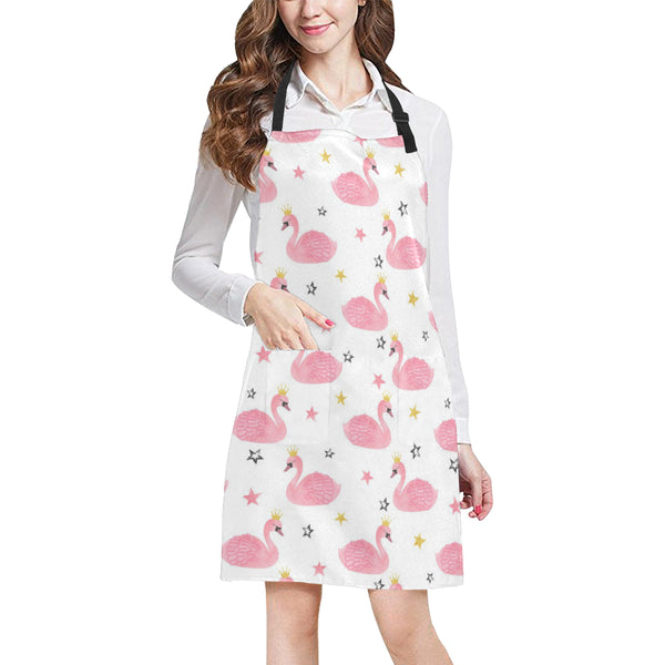 Pink Swan Pattern Adjustable Apron - Yliana