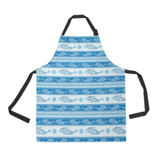 Dolphin Tribal Pattern background Adjustable Apron - Yliana