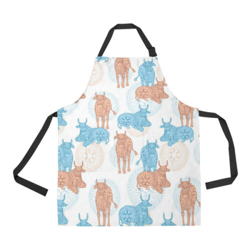 Cow Tribal Pattern Adjustable Apron - Yliana