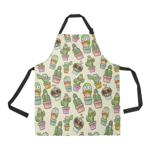 Cute Cactus Pattern Adjustable Apron - Yliana