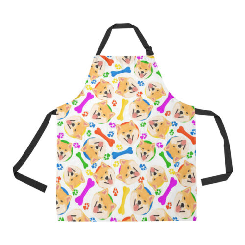 Shiba Inu Paw Bone Pattern Adjustable Apron - Yliana