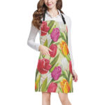 Colorful Tulip Pattern Adjustable Apron - Yliana
