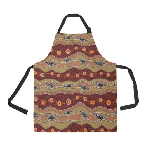 Kangaroo Aboriginal Pattern Adjustable Apron - Yliana
