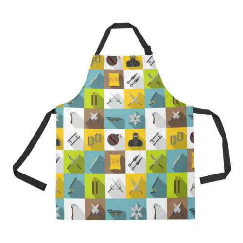 Ninja Weapon Set Pattern Adjustable Apron - Yliana