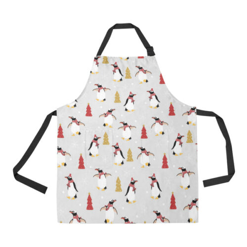 Penguin Christmas Tree Pattern Adjustable Apron - Yliana