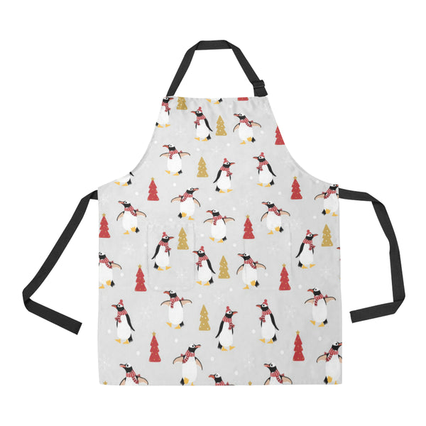Penguin Christmas Tree Pattern Adjustable Apron - Yliana