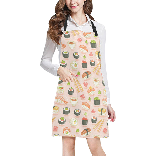 Sushi Pattern Background Adjustable Apron - Yliana