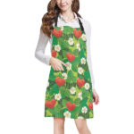 Strawberry Leaves Pattern Adjustable Apron - Yliana