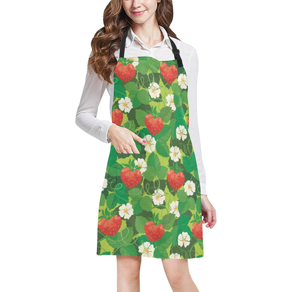 Strawberry Leaves Pattern Adjustable Apron - Yliana