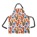 Colorful Rooster Chicken Guitar Pattern Adjustable Apron - Yliana