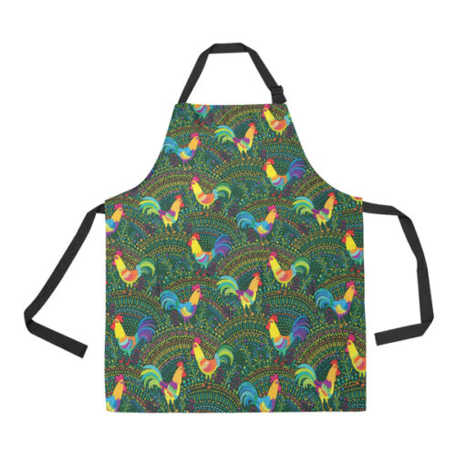 Rooster Chicken Pattern Theme Adjustable Apron - Yliana