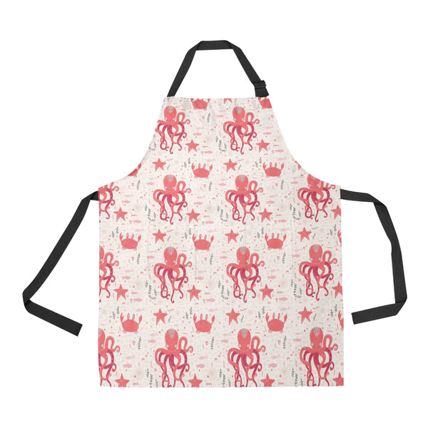 Octopus  Crab Starfish Pattern Adjustable Apron - Yliana