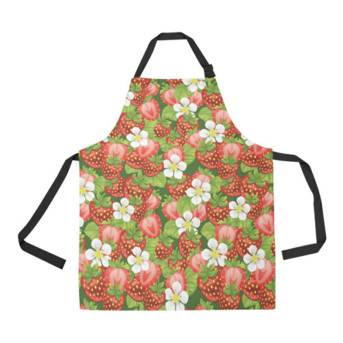Strawberry Leaves Flower Pattern Adjustable Apron - Yliana