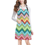 Rainbow Zigzag Chavron Pattern Adjustable Apron - Yliana