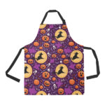 Halloween Pumpkin Witch Pattern Adjustable Apron - Yliana