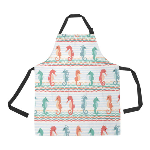Seahorse Pattern Theme Adjustable Apron - Yliana