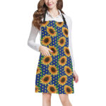 Sunflower Pokka Dot Pattern Adjustable Apron - Yliana