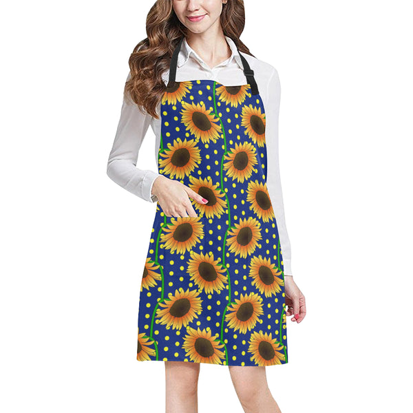 Sunflower Pokka Dot Pattern Adjustable Apron - Yliana