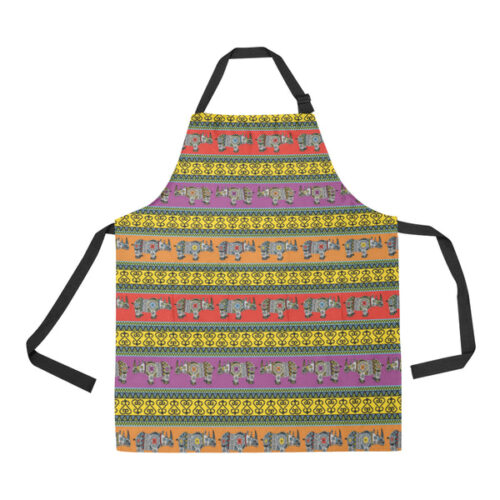 Rhino African Afro Dashiki Adinkra Kente Pattern E Adjustable Apron - Yliana