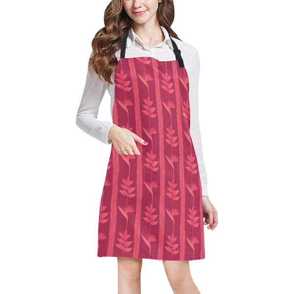 Heliconia Pink Pattern Adjustable Apron - Yliana
