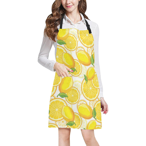 Lemon Pattern Background Adjustable Apron - Yliana