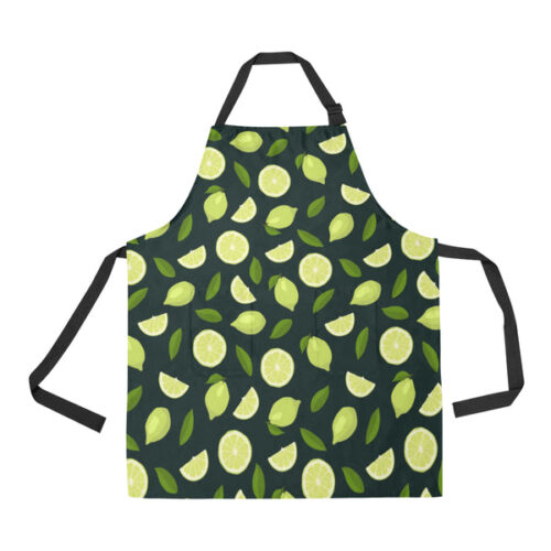 Lime Leaves Pattern Adjustable Apron - Yliana