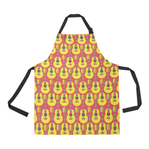 Classic Guitar Theme Pattern Adjustable Apron - Yliana
