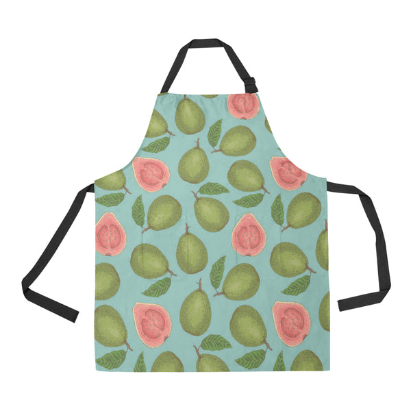 Guava Pattern Green Background Adjustable Apron - Yliana