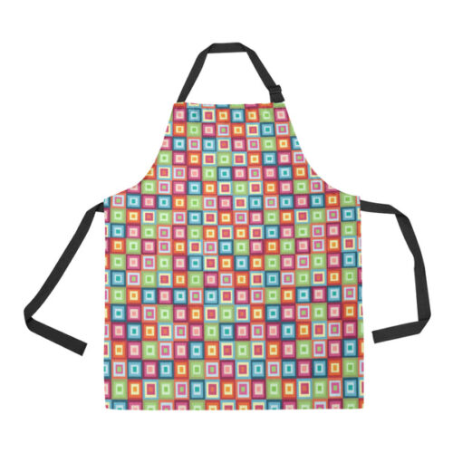 Rainbow Rectancular Pattern Adjustable Apron - Yliana