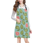 Guava Pattern Green Background Adjustable Apron - Yliana