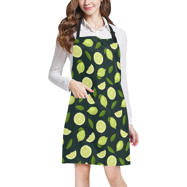 Lime Leaves Pattern Adjustable Apron - Yliana