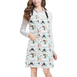 Snowman Pattern Background Adjustable Apron - Yliana