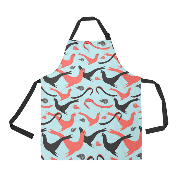 Sea Lion Pattern Theme Adjustable Apron - Yliana