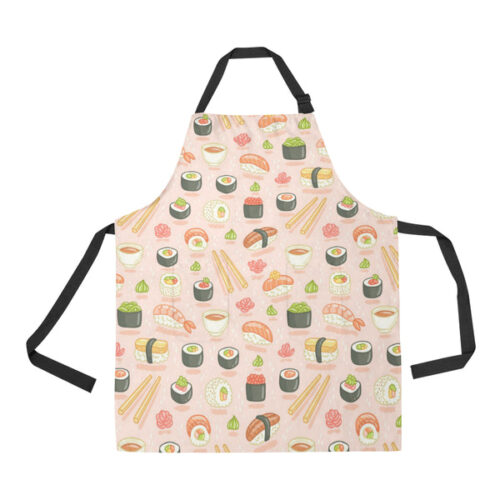Sushi Pattern Background Adjustable Apron - Yliana
