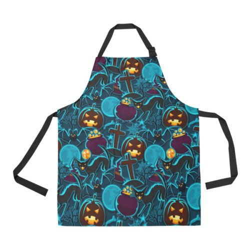 Halloween Pumpkin Cat Pattern Adjustable Apron - Yliana