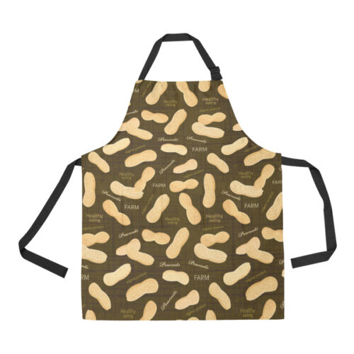 Peanut Pattern Green Background Adjustable Apron - Yliana