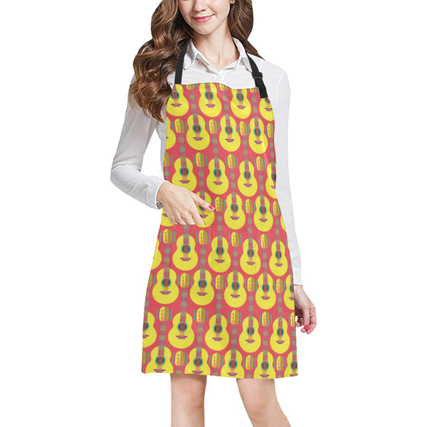 Classic Guitar Theme Pattern Adjustable Apron - Yliana