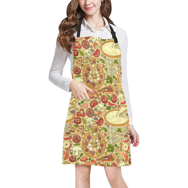 Pizza Pattern Background Adjustable Apron - Yliana