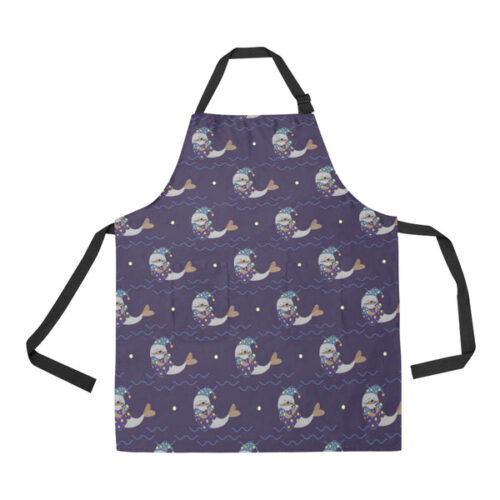 Sleeping Sea Lion Pattern Adjustable Apron - Yliana