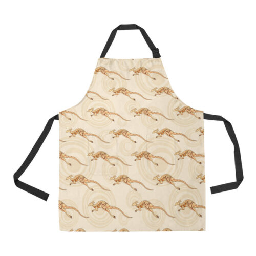 Kangaroo Aboriginal Pattern Background Adjustable Apron - Yliana